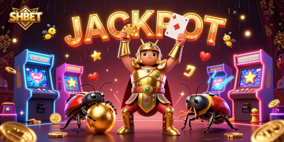 Engage with SHBET's vibrant casino energy featuring dynamic characters and colorful gaming elements.