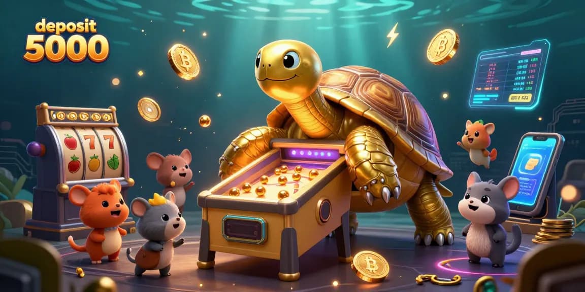 Play exciting games with deposit 5000 at this vibrant casino-themed illustration.