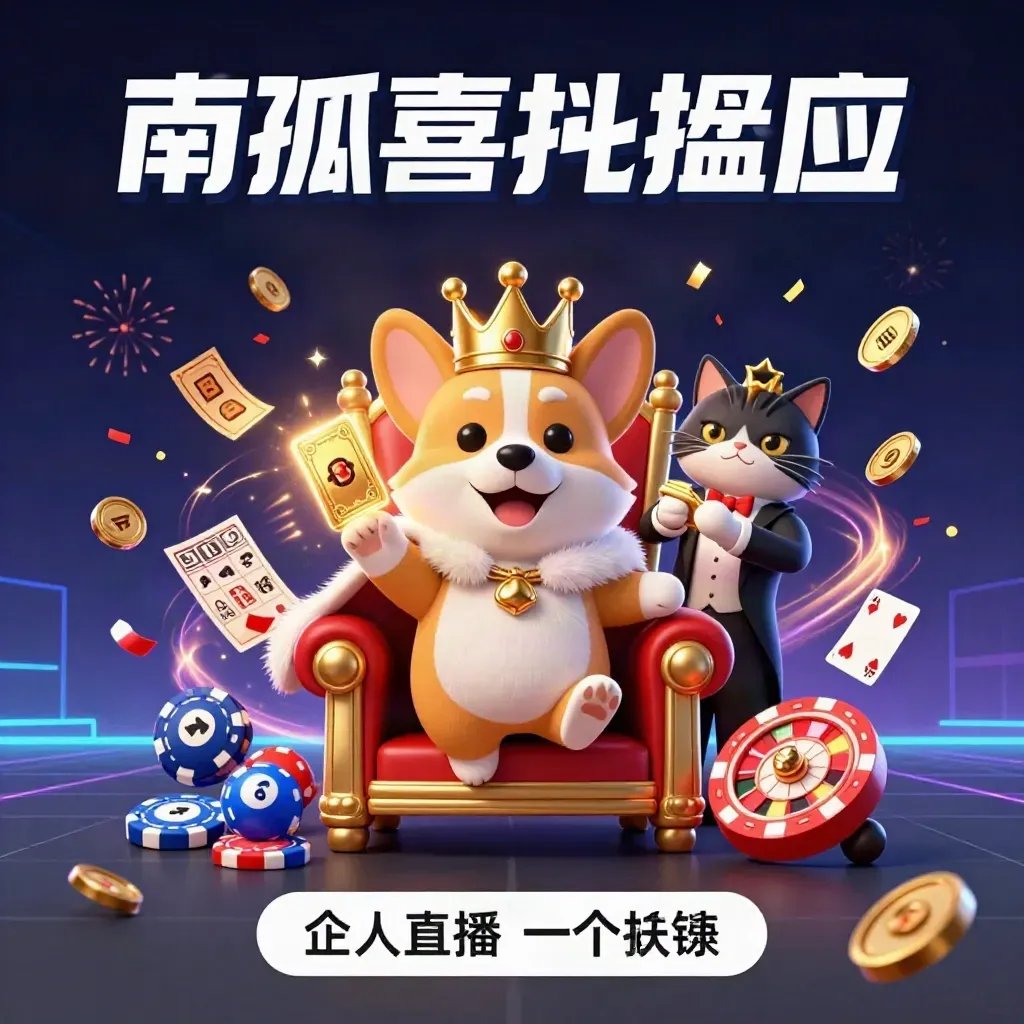 Royal corgi and cat butler amid casino treasure, neon blue glow, fireworks, and flying coins