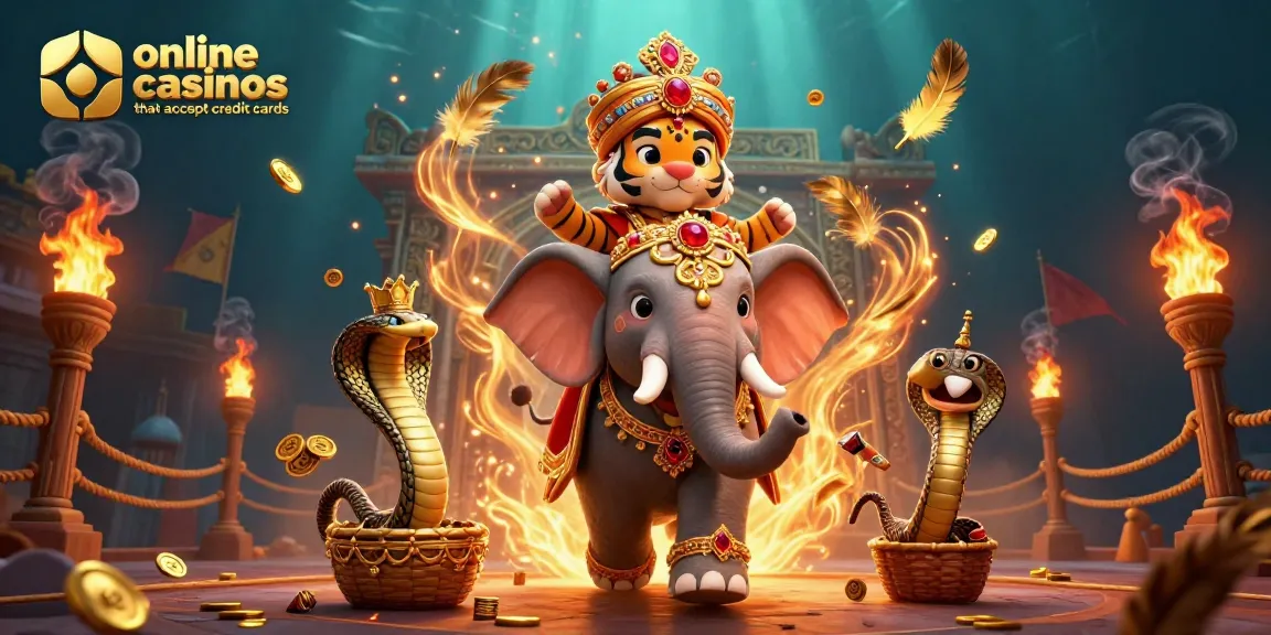 Experience the excitement of online casinos that accept credit cards with vibrant 3D casino artwork.