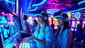 Gamblers enjoy immersive experiences with New Technology in a modern casino.