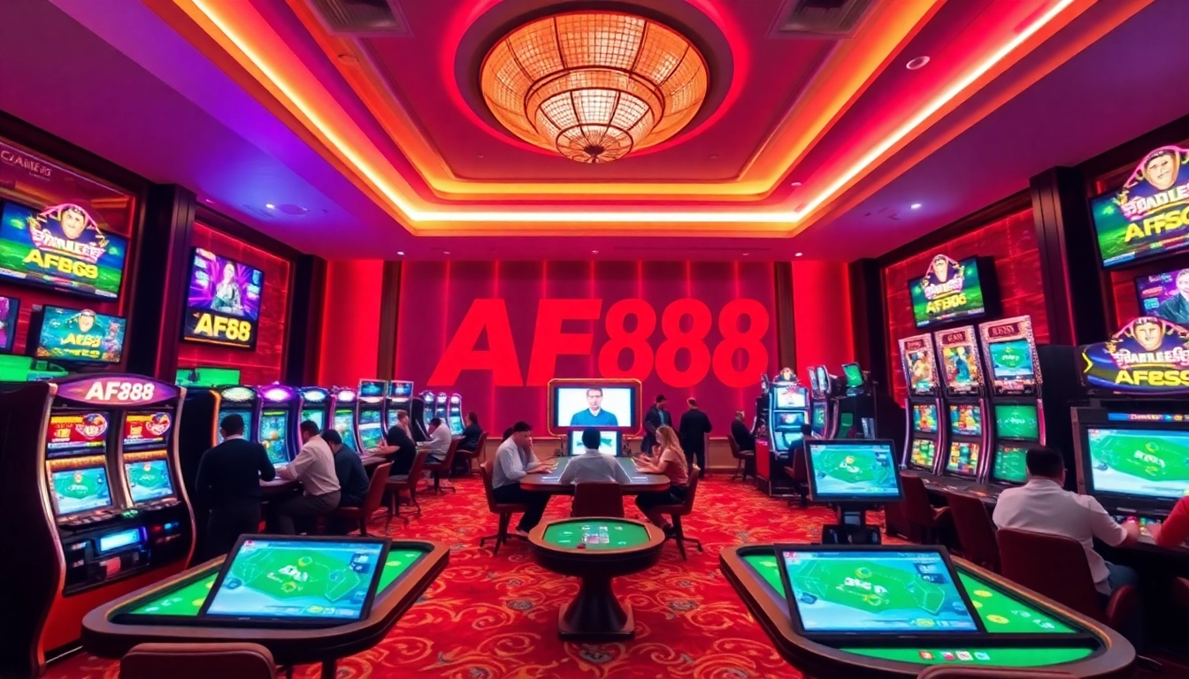 AF88 online casino environment with vibrant colors and modern gaming experiences.
