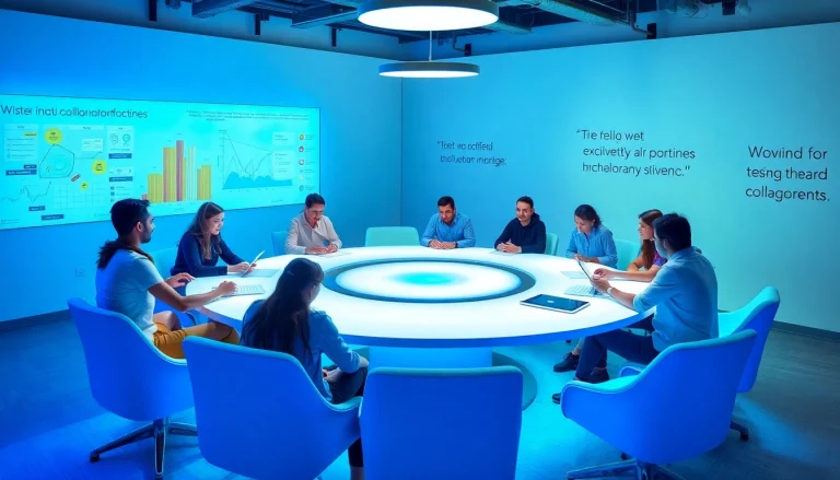 Collaborative workspace scene showcasing creativity at bloglabs.wiki with diverse individuals and modern digital tools.