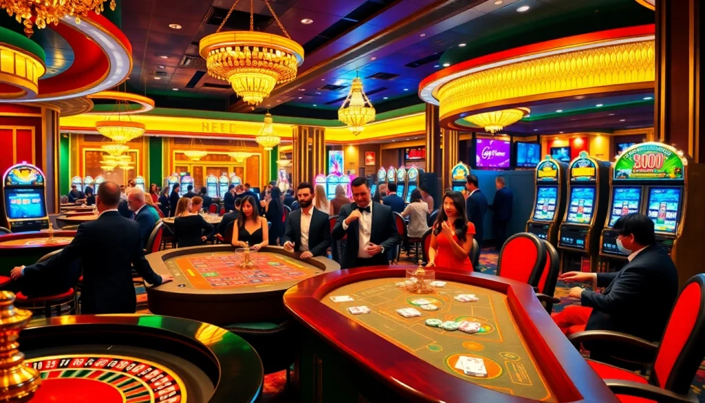 Experience the excitement at https://99win1.us.com/ with vibrant casino games, roulette wheels, and poker players.