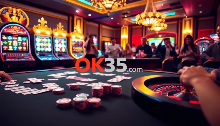 Experience the excitement of gaming at OK365 com with vibrant casino visuals and engaging players.