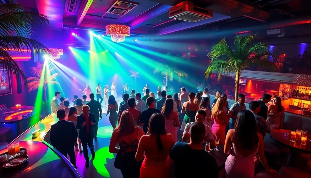 Club sxm nightlife scene featuring vibrant dance floor and beautiful performers.