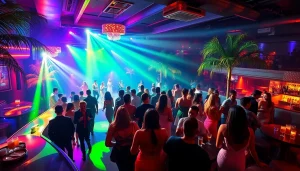 Club sxm nightlife scene featuring vibrant dance floor and beautiful performers.