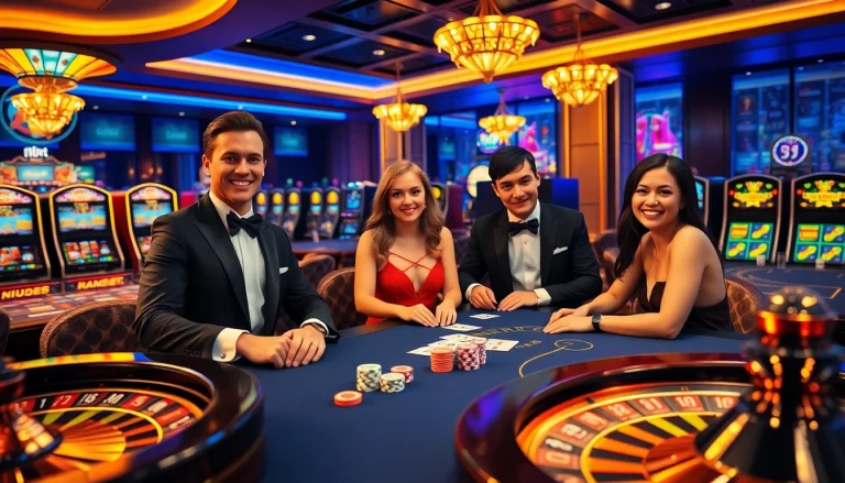 Experience the excitement of i9bet with elegant players at a vibrant casino table.