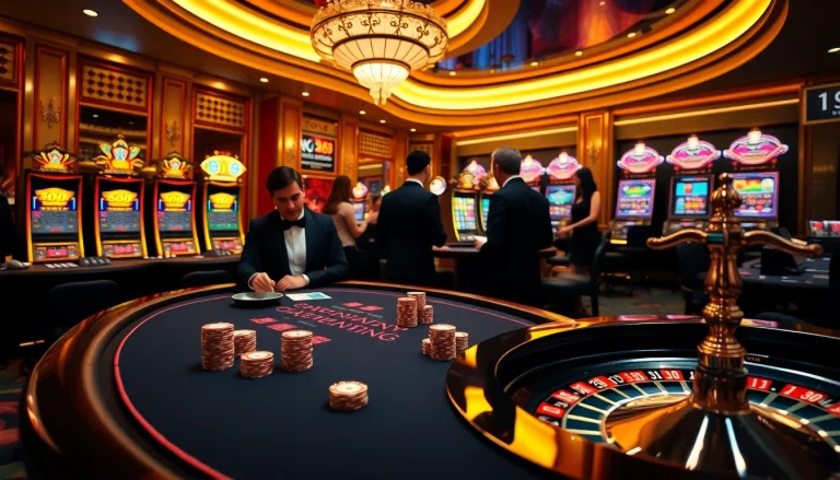 Experience the excitement of MM88 casino with vibrant slot machines and a professional poker table.