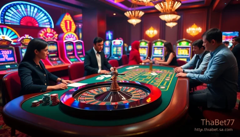 Experience thrilling casino gameplay at https://thabet77.sa.com/ with vibrant tables, dealers, and interactive gaming.