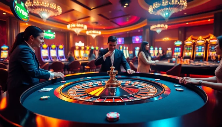 Experience the thrill of winning at TV88 casino with vibrant roulette and engaging players.