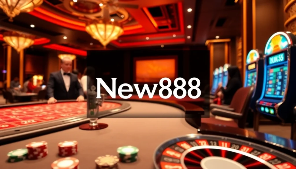 Experience the thrilling excitement of gambling at new88's luxurious casino tables.