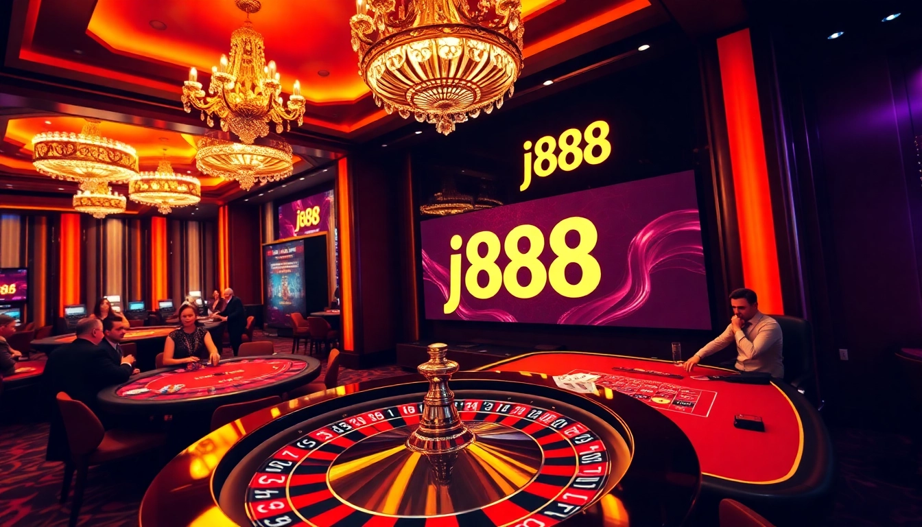 Experience thrilling wins with j88 at a luxurious casino table scene.