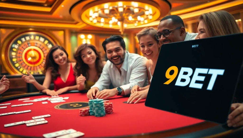 Experience excitement with poker chips and roulette wheel at https://9bet.com.de/ casino games.