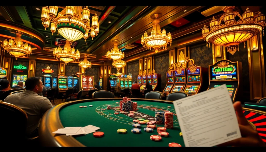 Players enjoying high-stakes poker at an opulent casino showcasing MM 88 excitement.