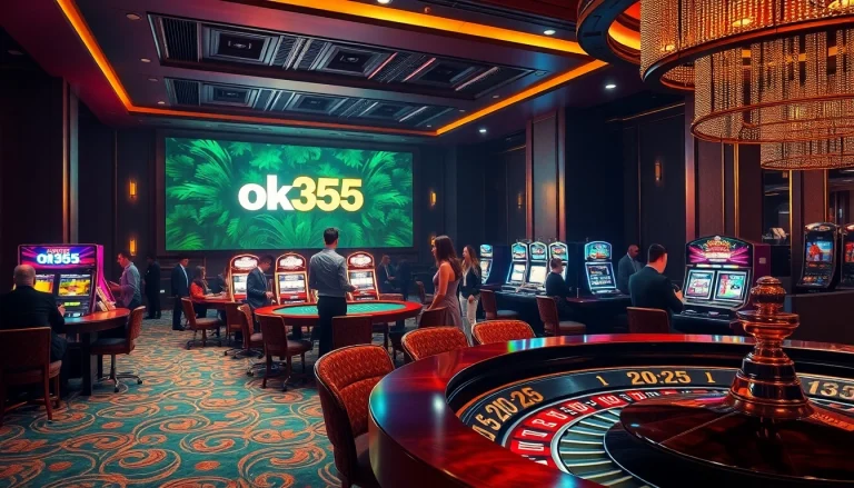 Experience high-stakes gaming at ok365 with vibrant slot machines and luxurious casino tables.