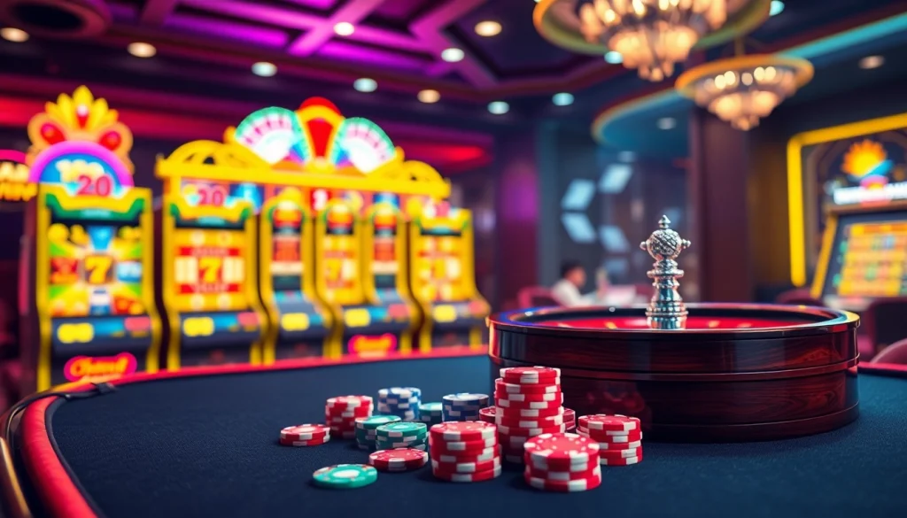 Exciting gambling experience at trang chủ 78win featuring colorful casino games and professional ambiance.