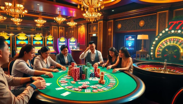 Experience thrilling gameplay at https://777vip.dev/ with vibrant poker tables and slot machines.