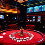 Sumvip gaming lounge featuring poker tables, roulette wheels, and luxury casino ambiance.