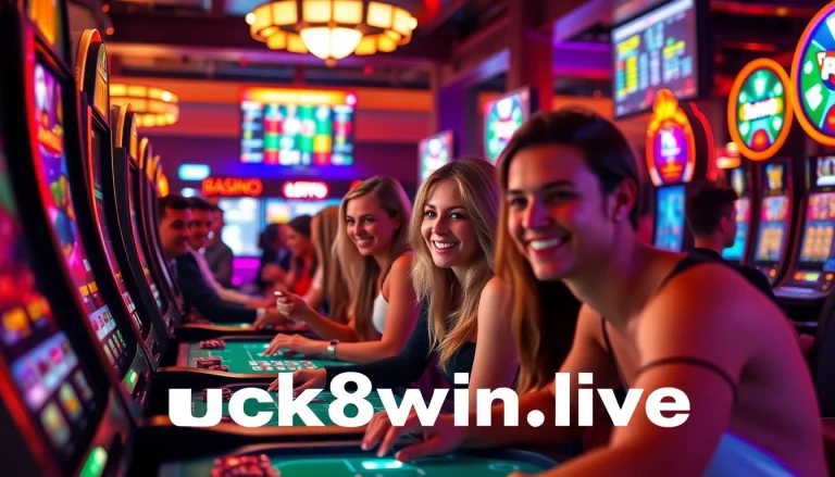Engaging online gambling experience at luck8win.live with diverse players enjoying various games in a vibrant digital casino.