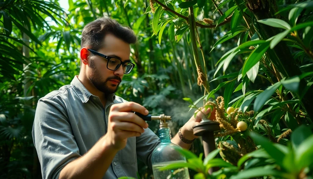 Learn how to get dmt naturally through plant extraction techniques in a vibrant ethnobotanist's setting.