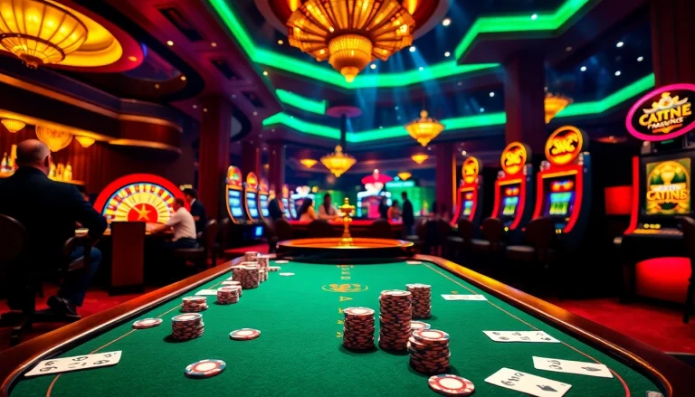 Experience the thrill of kp88 at a luxurious casino with exciting poker tables and vibrant slot machines.