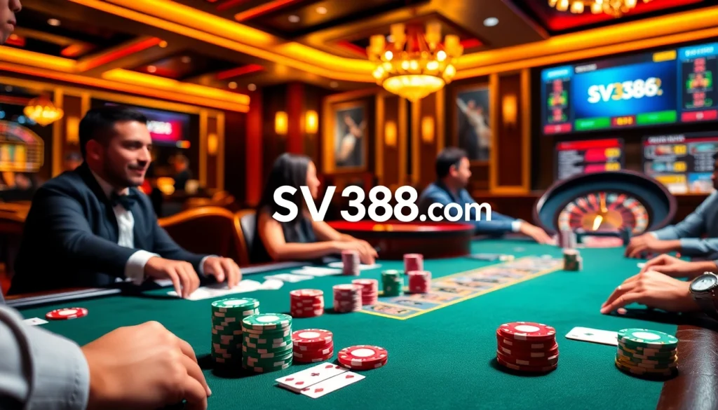 Experience high-stakes gambling action at SV388.com with exciting poker games and vibrant casino ambiance.
