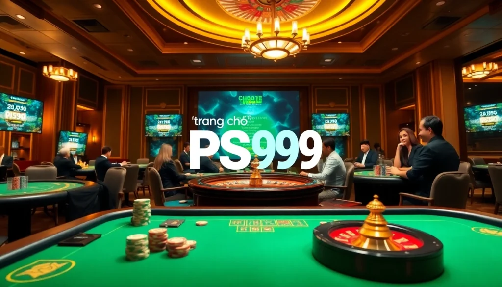 Experience the dynamic action at trang chủ PS99 with poker chips and roulette wheels.