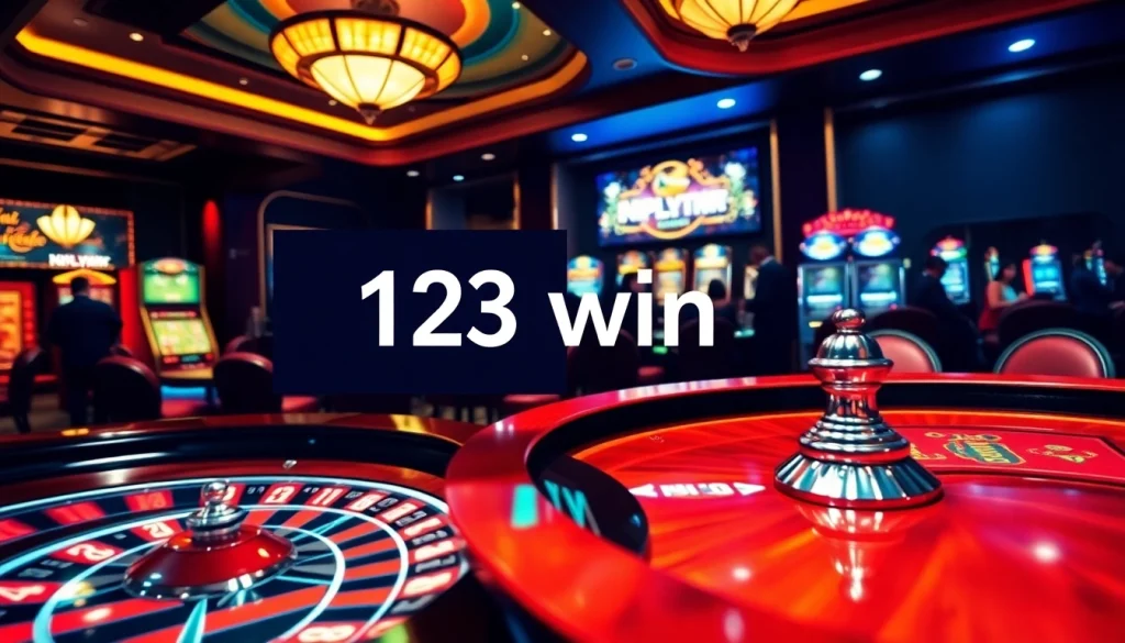 Experience thrilling moments at 123win's elegant casino tables, filled with vibrant gaming action.