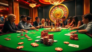 Experience the excitement of a high-stakes poker game at WW88 Casino, filled with vibrant chips and winning hands.