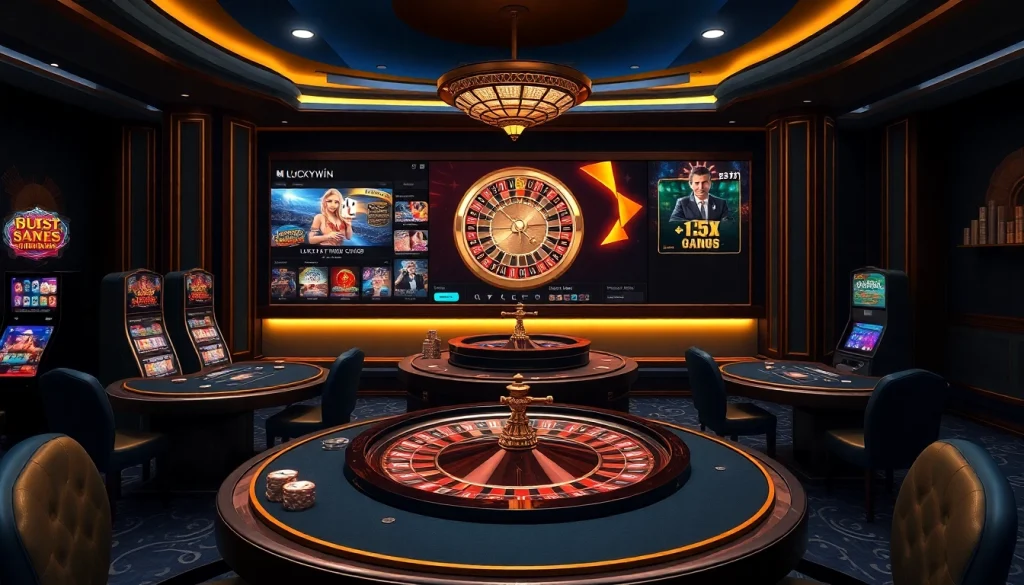 Experience luxury gaming with Nhà cái uy tín Luckywin featuring vibrant casino tables and thrilling online interfaces.