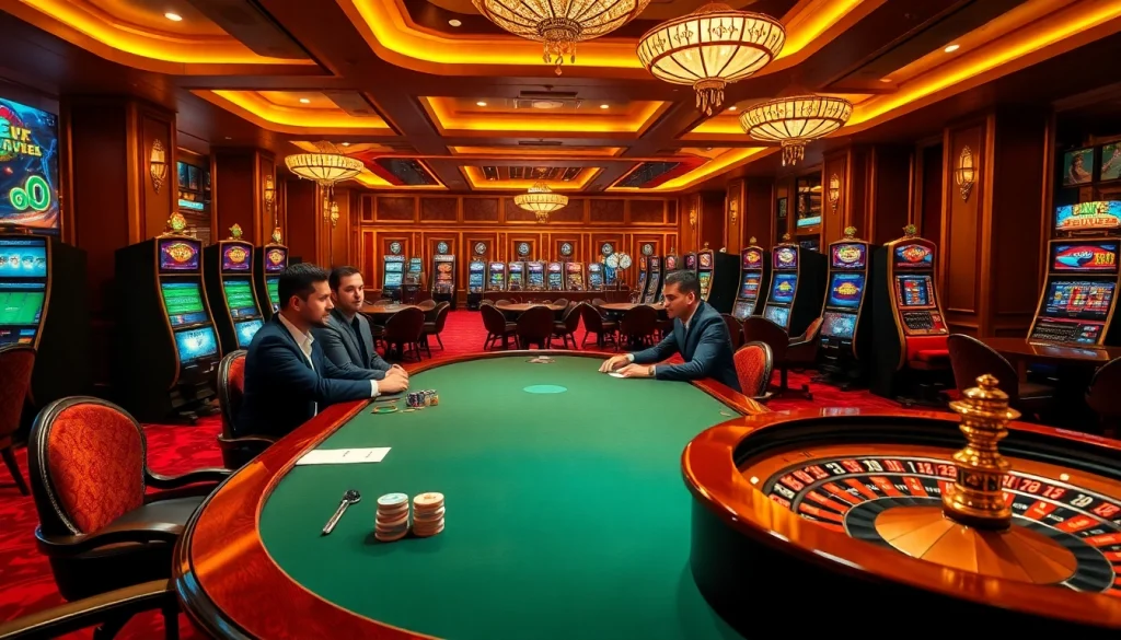 Play poker and enjoy the thrill of ABC8 casino games amidst a vibrant atmosphere.