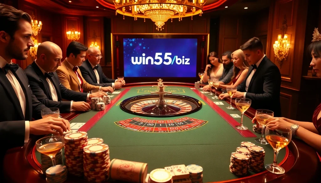 Betting at the luxurious roulette table featuring win55vn biz, capturing the excitement of online gambling.
