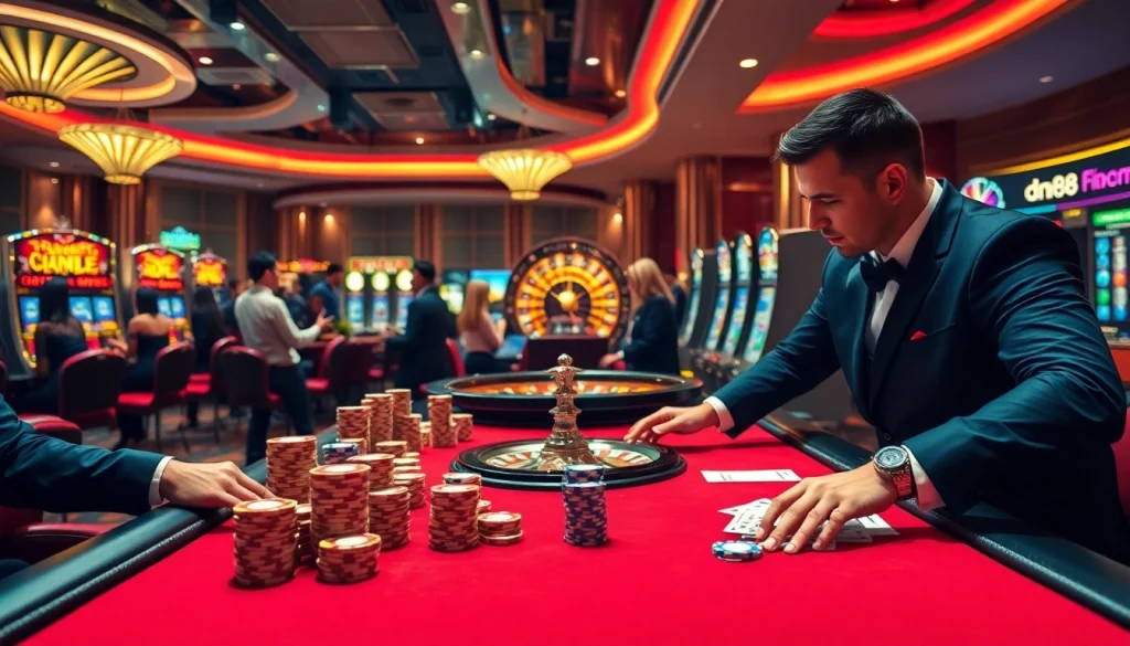 Experience the excitement of dn88 bet with professionals at a luxurious casino table.