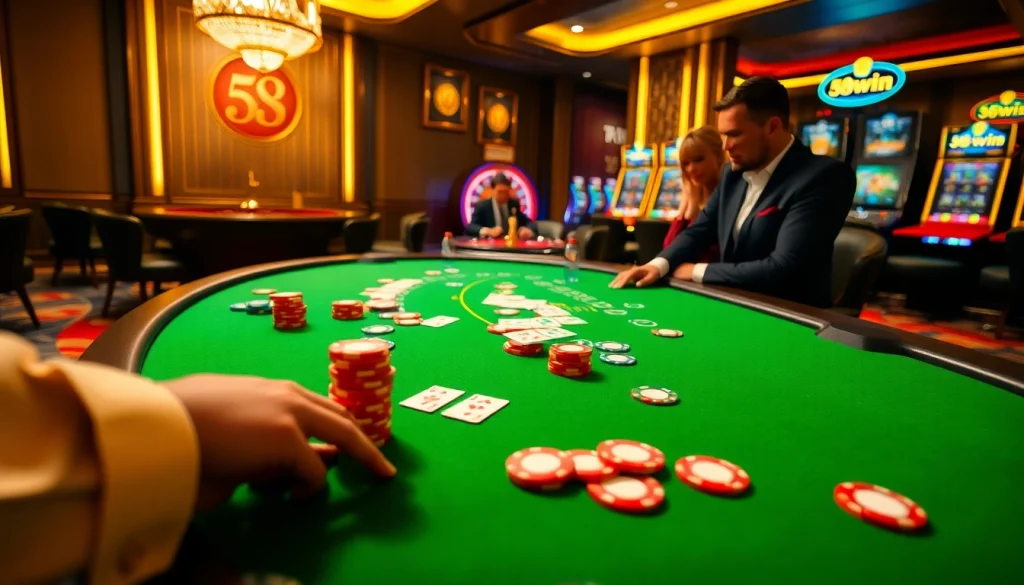 Experience thrilling poker action at 58win with vibrant tables and engaging gameplay.