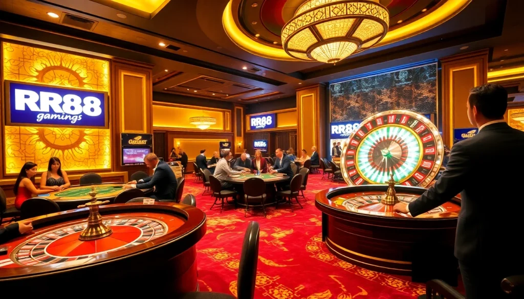 Experience luxury gaming excitement at RR88 with vibrant casino tables and thrilling action.