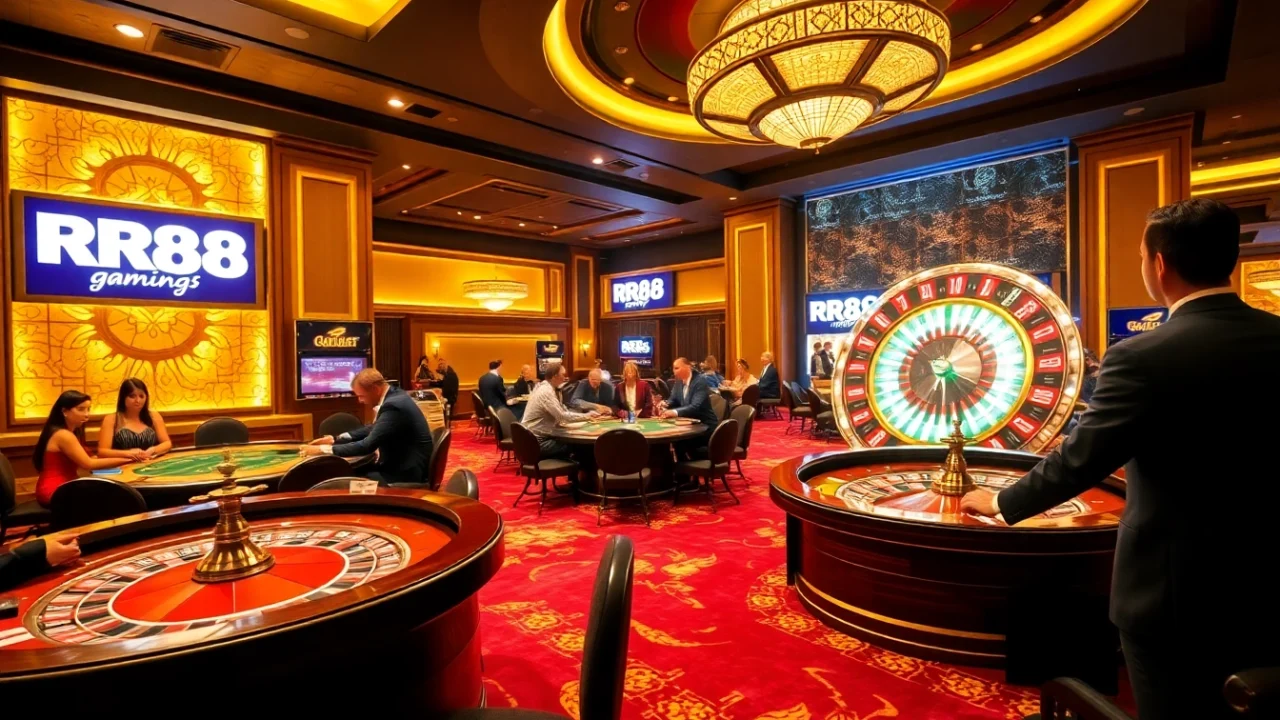 Experience luxury gaming excitement at RR88 with vibrant casino tables and thrilling action.