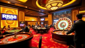 Experience luxury gaming excitement at RR88 with vibrant casino tables and thrilling action.