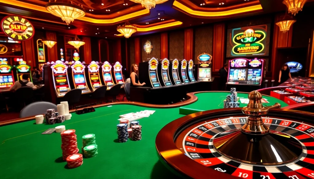 Experience the excitement of slvip gaming at luxurious casino tables filled with chips and cards.