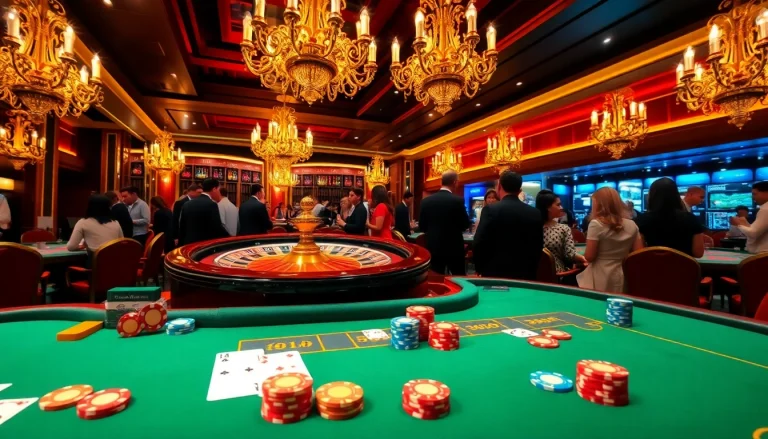 Exciting gambling scene at a casino with strategic players enjoying games at https://www.bdjl.win/.