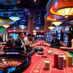 Excited players enjoying high-stakes games at a luxurious casino inspired by gamebaidoithuong.trading.