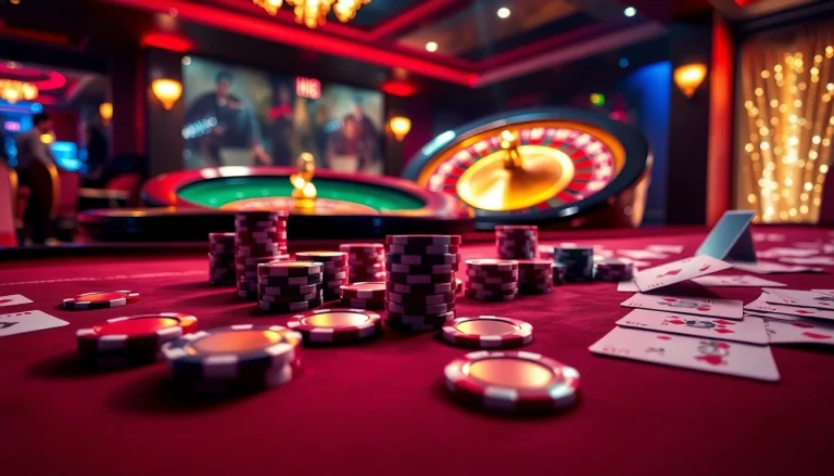 Betting excitement at Hi88 with vibrant roulette and poker chips on a casino table.