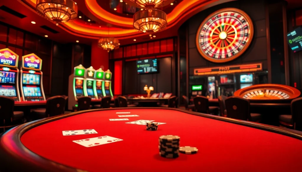 Experience the excitement of ph33 casino with vibrant slot machines and poker tables.