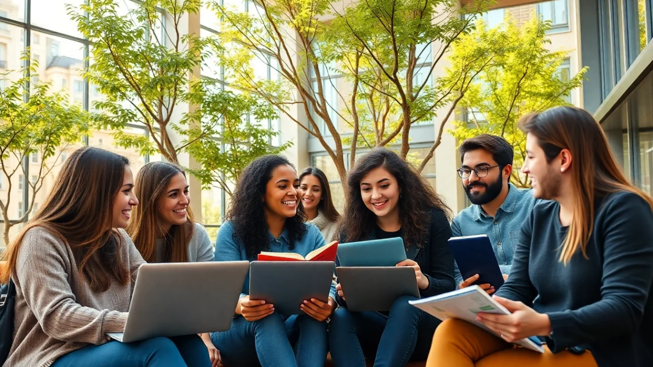 Students collaborating at Bahçeşehir University, illustrating the process to bahcesehir university apply.