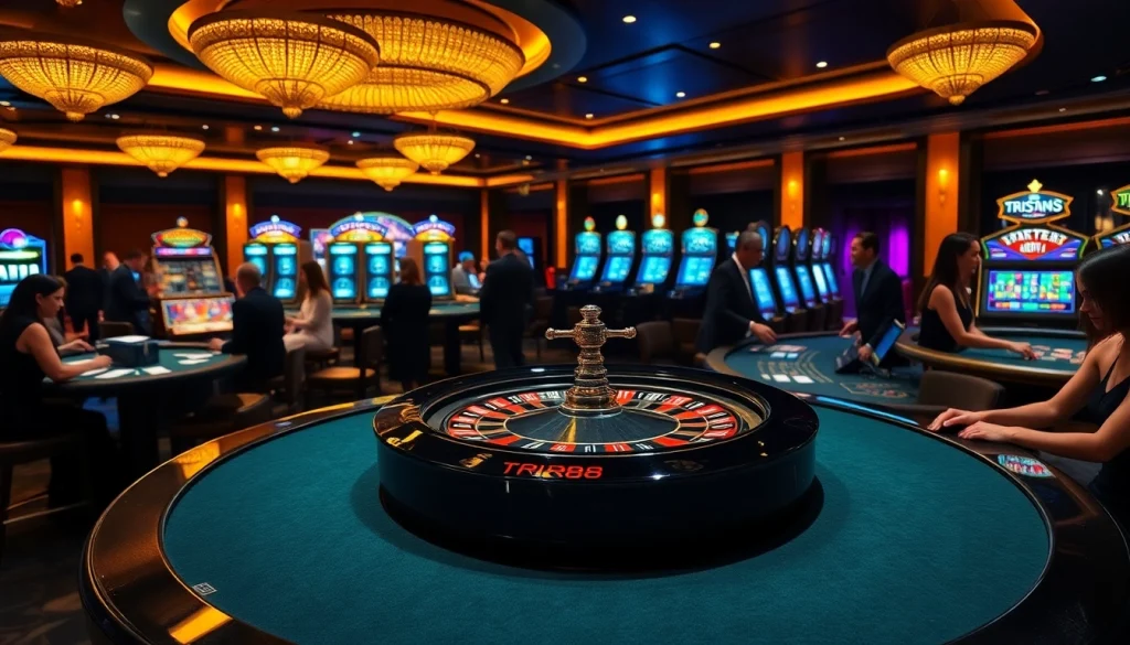 Exciting gambling scene with TR88 on display at a luxurious casino.