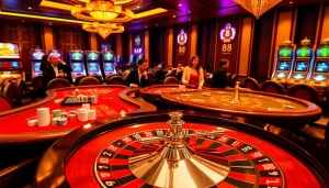 Experience thrilling gameplay at TG 88 casino featuring vibrant tables and slot machines.