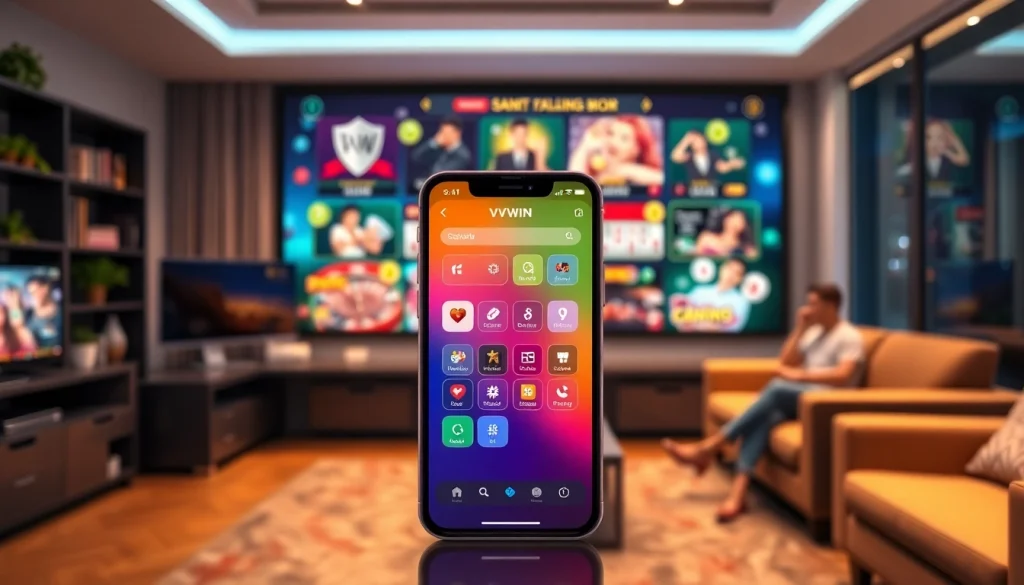 Engaging online gambling scene showcasing the VVVWIN platform interface at vvvwin88.live with a modern smartphone.