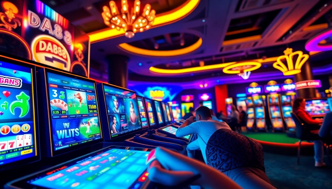 Experience DA88's exciting gaming interface on mobile, showcasing vibrant slots and sports betting.