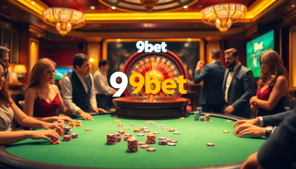 Players enjoy poker and thrilling games at 9bet's luxurious online casino atmosphere.