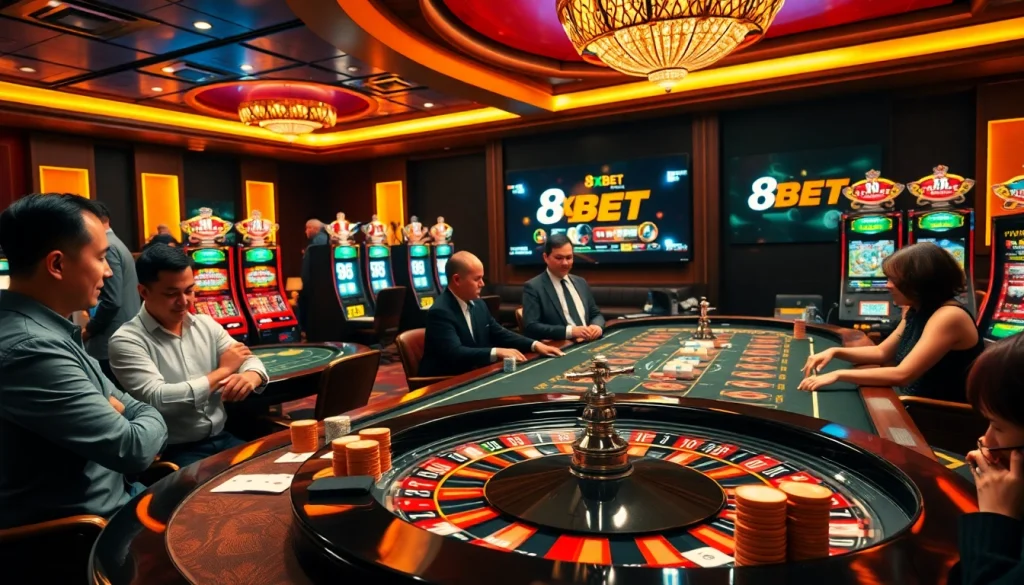 Experience the thrill of gambling with 8xbet tải as players engage in exciting casino games.